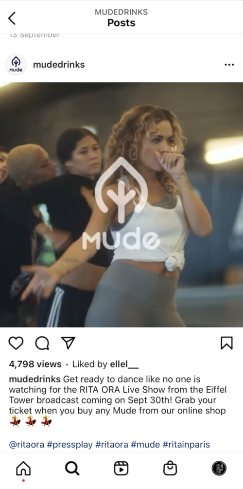Mude x Rita Ora social media asset