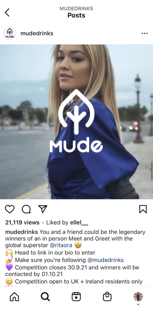 Mude x Rita Ora social media asset